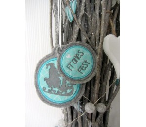 Stickserie - Weihnachts Silhouette Buttons mit Anhänger